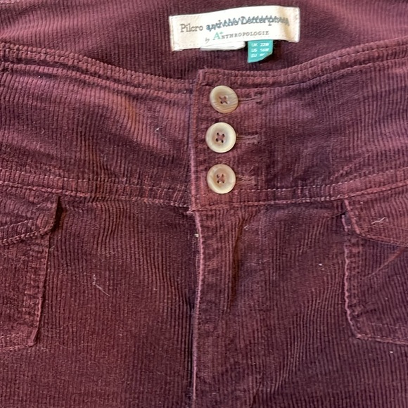 Anthropology, Pilcrow, eggplant, corduroy, flared pants, size 16 wide - Picture 3 of 10